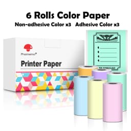 Phomemo 3 Rolls Self-adhesive Transparent Sticker Thermal Paper for T02 M02X Label Sticky DIY Photo Texts Study Notes Printing