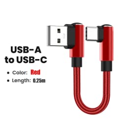 66W 0.25/0.5m Double Elbow Type C Cable Fast Charging USB C to USB C Cable for iPhone15 16 Samsung OPPO Short Data Wire