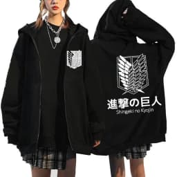 Anime Attack on Titan Final Season Zip Up Hoodie Shingeki No Kyojin Y2k Zippper Jackets Sweatshirts Eren Yeager Mange Streetwear
