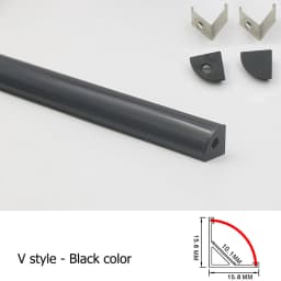 2-30Pcs/lot LED Aluminum Profile 0.5m/pcs U/V/W Shape Corner For 5050 2835 LED Strip Bar Lamp Channel Holder White/Black Cover