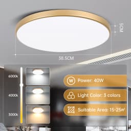220V LED Ceiling Lights 3 Colors Change Bedroom Lamp Panel LED Indoor Lighting for Home Bathroom Dustproof LED Ceiling Lamp