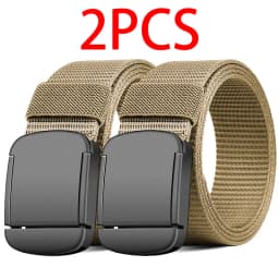2PC Military Automatic Buckle Nylon Belt Outdoor Hunting Multifunctional Tactical Canvas Belt High Quality Men And Women Belt