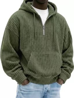 2026 Men Vintage Knit Zip Hoodie, Loose Pullover Sweatshirt, Long Sleeve Casual Streetwear Daily Autumn Winter Tops