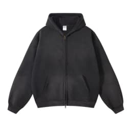 Men's Zip Up Hoodies Tie Dye Washed Double Oversize Cardigan Sweatshirt Loose Plus Plush Gradient Man Hooded Pullovers Winter