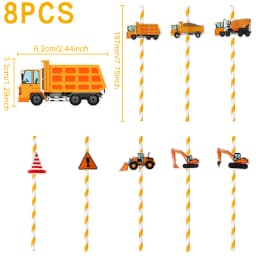 Construction Party Disposable Tableware Birthday Decoration Boy Baby Shower Excavator Truck Tractor Construction Birthday Decor