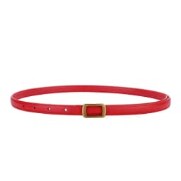 New Thin Genuine Leather Belt for Women Stylish Waist Accessory with Metal Square Buckle Perfect for Dresses Jeans
