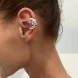 KunJoe 1 Pair Sun Moon C-Shaped Ear Clips Earrings for Womeb Hip Hop Geometric Non Piercing Earrings Ear-Cuff Summer Jewelry