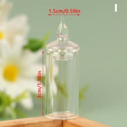 1Pc 1:12 Dollhouse Miniature Clear Glass Jar Candy Bean Storage Bottle Tiny Jar With Cover DollHouse Kitchen Decor Accessories