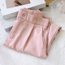JOEVILU Women's High Waist Straight Ankle Pants Summer Minimalist Office Pants Fluid Silky Tapered Trouser Multi Options Clothes