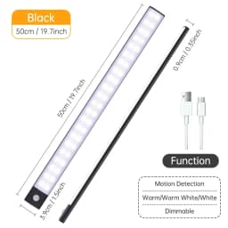 10/20/30/40/50CM Under Cabinet Led Light Sensor Movement Rechargeable Wireless Led Lamp Night Light Cupboard Bedroom Wardrobe