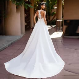 SoDigne Boho Satin A-line Wedding Dresses 2023 Sexy V Nack Lace Blackless Bride Dress Customized Sleeveless Bridal Gowns