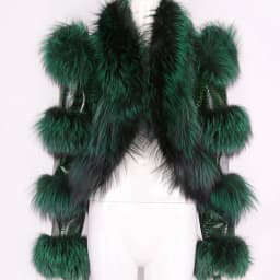 YOLOAgain Women's Natural Fox Fur Jacket Real Leather Cropped Jacket Streetwear