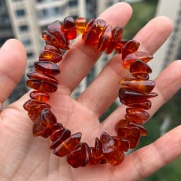 Yoowei 100% Real Amber Bracelet for Unisex Genuine Black Bead Irregular Natural Plant Medical Healing Jewelry Gift Wholesale