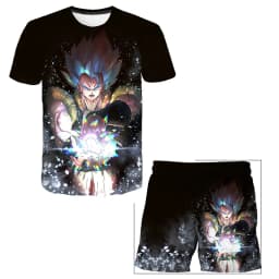 Dragon Ball Z 3D T-shirt Set for Boys Girls Super Goku Saiyan Summer Top+Shorts Children's Short-Sleeve Birthday Gift for Boys