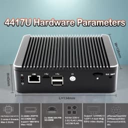 12th Gen Intel Pentium 4417U 2.5G Soft Router 4X I226-V LANS RJ45 Fanless Mini PC HD DP USB-C PfSense OPNsense Firewall PVE ESXI