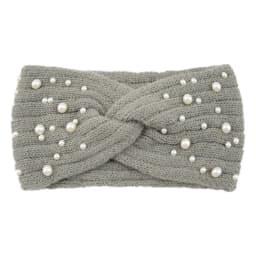 Pearl Headband Winter Ear Warmer Knitted Cross Headwrap Turban Wide Brim Headwear for Women Girls Fashion Hair Accessories
