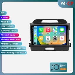 Hizpo 2 Din Android Auto Radio For KIA Sportage 3 2010-2016 2015 Carplay 4G Car Multimedia GPS 2din Autoradio WIFI RDS DSP 4G BT