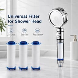 PP Cotton Shower Filter Cartridges, 5 Replacement Inserts for Universal Handheld Bath Sprayers, Routine Bathroom Filter Changes