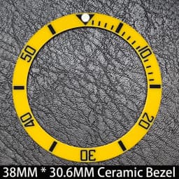 Sloping 38mm * 30.6mm Ceramic/Aluminum Blue Luminous Bezel GMT and Diving Watch Insert Fit for 40mm Watch Case Replacement Watch