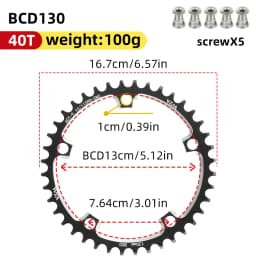 VXM Road Bicycle Folding Bike 130BCD Crank Aluminum Narrow Wide Chainring 38 42 48 52 60T Chainwheel Disc Sprocket Tooth Single