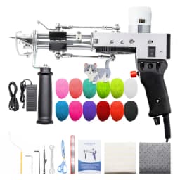 Electric Carpet Rug Guns, Carpet Weaving Knitting Machine 2 In 1 Tufting Gun Can Do Cut Pile And Loop Pile With 5-40 Stitches