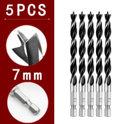 3/5/7PCS 3/4/5/6/7/8/10mm 1/4 Hexagonal Handle Three Pointed Woodworking Drill Bit Set Woodworking Hole Reaming Power Tool
