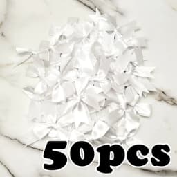 (50pcs) 1 inch Fresh Pink Ribbon Bows Polyester Satin Bow Flower DIY Craft Decoration
