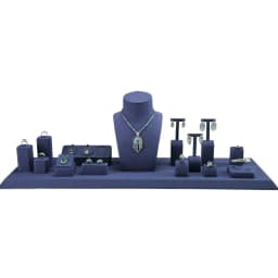 Blue Jewelry Display Stand Set Modern Ring Earring Bracelet Mannequin Holder for Boutique Counter Retail Wholesale
