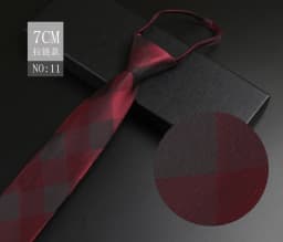 Luxury 7cm Mens Tie Pre-tied Easy Wear Neck Tie For Men Zipper Lazy Pre-tied Business Wedding Stripes Plaid Women Necktie