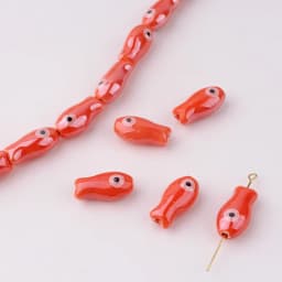 10Pcs Retro Small Fish Beads Charms Ceramic Spacer Loose Beads For Jewelry Making DIY Bracelet Accessories