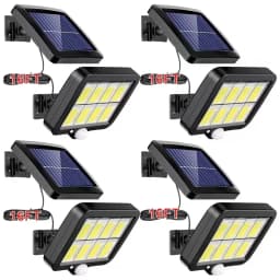 Solar Lights Outdoor Waterproof IP54, 160 COB LED Solar Motion Sensor Wall Lights, Split Design Solar Powered Security Lights with Emergency Lighting for Garden, Porch, Yard, Patio and Outdoor Street