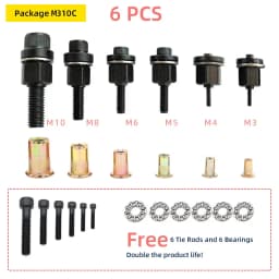 Rivet Nut Gun Drill Adapter Tool Riveting Manual Threaded Hand Riveter Inserts Metal License Plate Rivet Threads for Cars