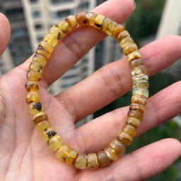 Yoowei 100% Real Amber Bracelet for Unisex Genuine Black Bead Irregular Natural Plant Medical Healing Jewelry Gift Wholesale