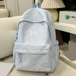 Korean Style Cute Polka Dot Backpack Nylon Women Large Capacity Campus Daypack