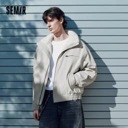 Semir Men Padded Jacket Plush Collar Modern Style Workwear 2026 New Winter Daily Wear Urban Casual Style Cold Weather Layering