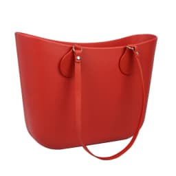 New Arrival Tanqu Long Edge Painting Handles Leather Flat PU Belt Drop End with Silver Rivet for OBag for EVA O Bag Body