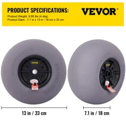 SucceBuy Beach Balloon Wheels 13" Replacement Sand Tires TPU Cart Tires for Kayak Dolly Canoe and Buggy w/ Free Air Pump 2-Pack