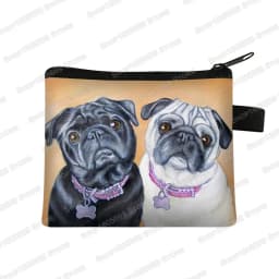 Cute Pug Dog Pattern Coin Purses Women Lovely Pet Animal Mini Wallet Ladies Key Credit Card Bag Small Lipstick Bags Gift