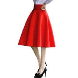 Spring New plus Size White Midi A-Line Skirt Pleated Retro Puffy Umbrella Half-length Slimming Skirt Women's Fashion
