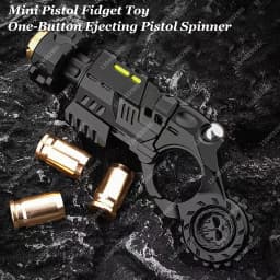EDC Tactical Pistol Toy Fidget Spinner Ejectable Shell Toy Fidget Gear Gadget Stress Relief Anti-Anxiety Toy for Adults Gift