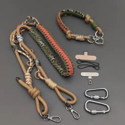 Outdoor Multi-purpose Adjustable Replacement Bag Strap Hand-braided Paracord Camera Phone Crossbody Lanyard Decorative Chain