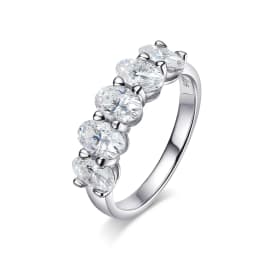 KNOBSPIN D VVS1 4*6mm Oval Moissanite Rings for Women Fine Jewelry Engagement Wedding Eternity Bands with GRA s925 Slive Ring