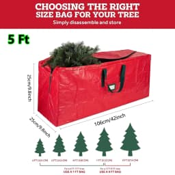 Christmas Tree Storage Bag, Fits 4FT to 9FT Artificial Trees, Waterproof Xmas Storage Box with Durable Handles