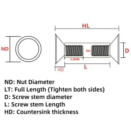 10Pcs Knife Handle Bolt Rivets Screw Fastener Nut Hex Flat Head Screws DIY Material Knives Maker Screws for Fixing Blade Knife