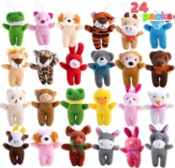 JOYFY 24 Pcs Mini Animal Plush 3 Stuffed Animal Bulk for Birthday Party Favors Presents Pinata Fillers Party Supplies