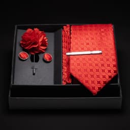 JEMYGINS New Designer Silver Gray Ties For Men Wedding Party Neck Tie Pocket Square Cufflink Pin Gift Box Set Gravat Accessories
