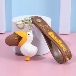 Capybara Keychain PVC Soft Key Accessories Cute Party Gifts for Christmas for Boys and Girls Key Buckles Metal