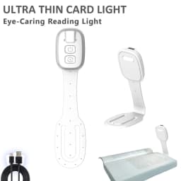2-in-1 Clip-On Book Light with Dimmable Brightness Ultra-thin Mini Book Light Rechargeable Eye-Caring LED Reading Light Travel