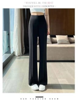 White High Waist Straight Leg Suit Pants for Women Spring Summer 2023 New Small Size Wide Leg Trousers Asymmetrical Korean Style