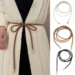 New Round Leather Thin Belts Women Dress Coat Shirt Strap Decor Rope Belt Long Belt Lanyard For Waist Decoration Retro Waistband